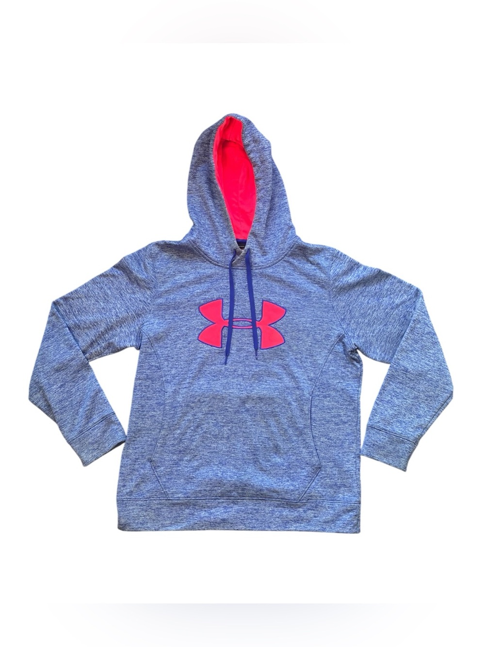 Under Armour Gray Heather Hoodie with Pink Logo and Lined Hood